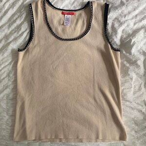 Anne Klein Women’s cream and black tank top, size M